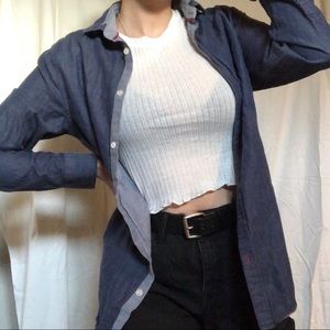 H&M dark blue dress shirt